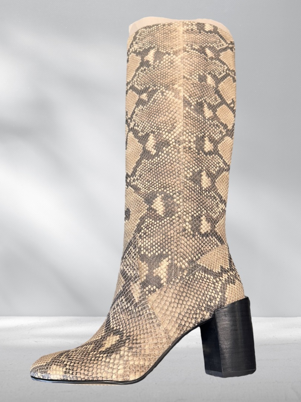 Snake Print Vegan LeatherTall Fashion Boots New size 7 1/2